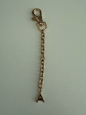 Avon rose gold keychain charm with letter A